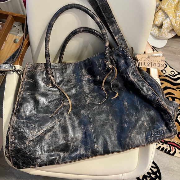 COPY - BED STU ROCKAWAY LEATHER BAG IN BLACK LUX - Picture 5 of 13